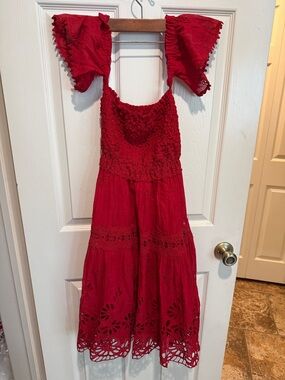 Temptations Bright Red Made In Italy Dress